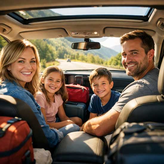 سفر جاده ای با خانواده شاد