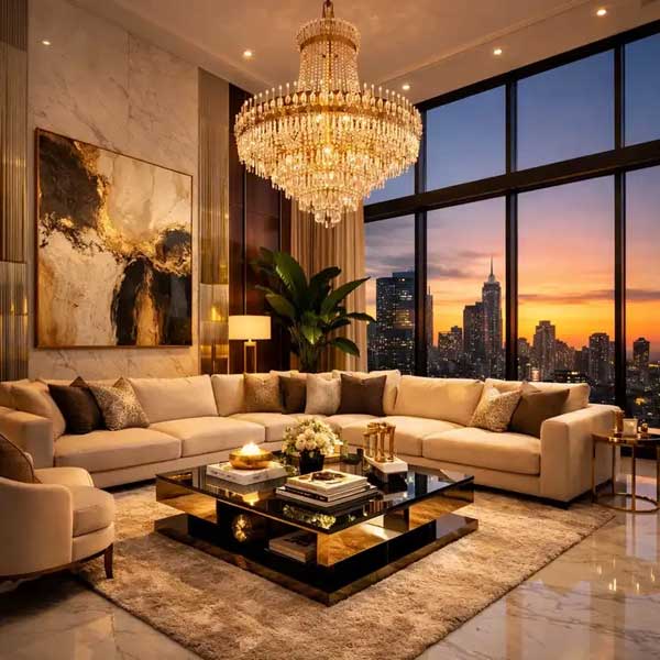 طراحی نشیمن لوکس طراحی شده مدرن