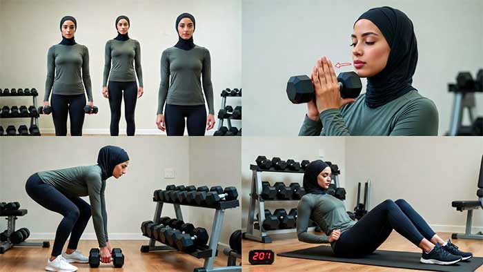 اصول پایه تمرین با دمبل برای لاغری شکم و پهلو
