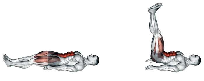 ۵. بالا آوردن پا با دمبل بین پاها (Leg Raise with Dumbbell)